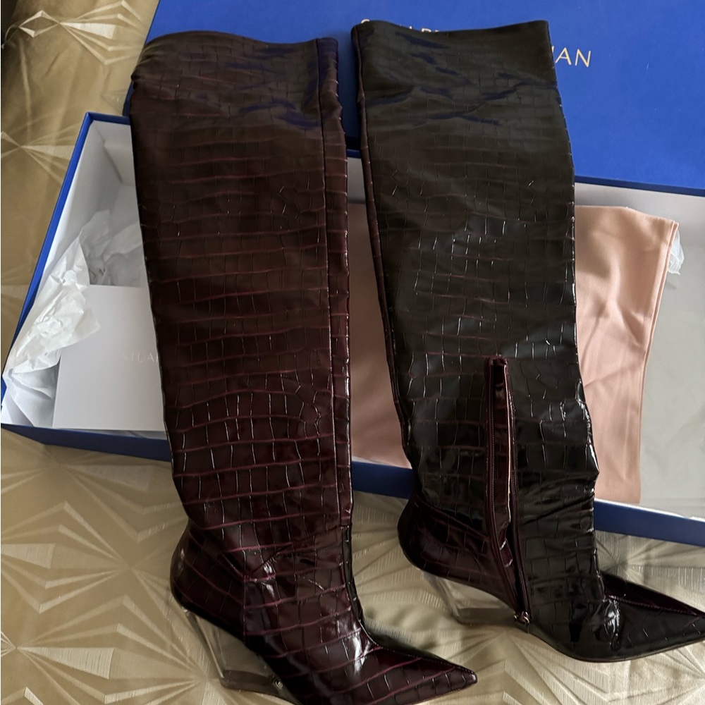 Stuart Weitzman Lucite 100 Wedge Boot - image 5